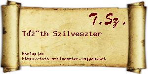 Tóth Szilveszter névjegykártya