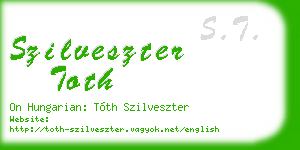 szilveszter toth business card